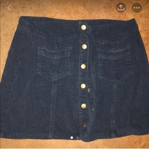 Jean/corduroy button up skirt